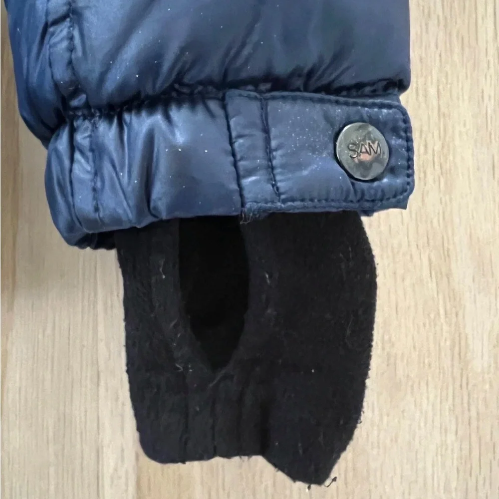 Sam. Girls Elsa Hooded Down Jacket in Navy, Size 14